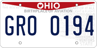 OH license plate GRO0194