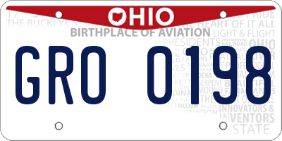 OH license plate GRO0198