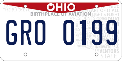 OH license plate GRO0199