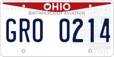 OH license plate GRO0214
