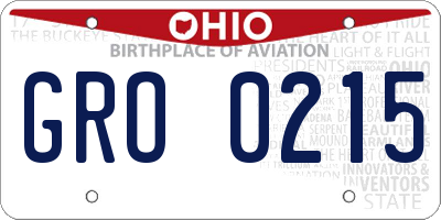 OH license plate GRO0215