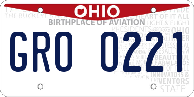 OH license plate GRO0221