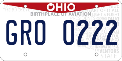 OH license plate GRO0222