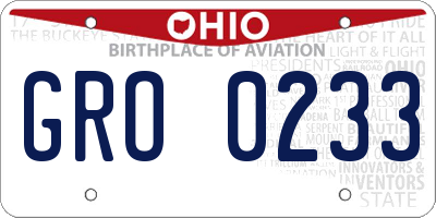 OH license plate GRO0233