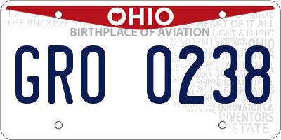 OH license plate GRO0238