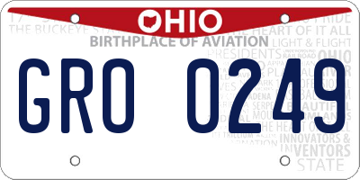 OH license plate GRO0249