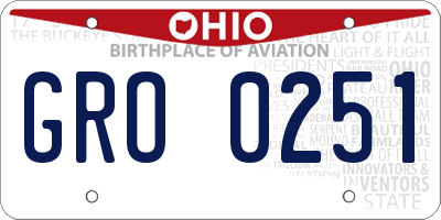 OH license plate GRO0251