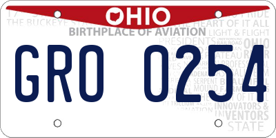 OH license plate GRO0254