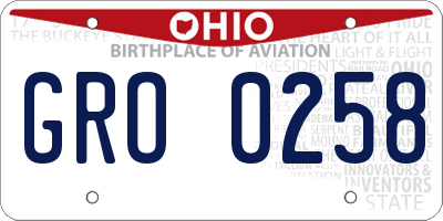 OH license plate GRO0258