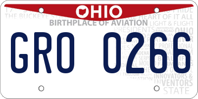 OH license plate GRO0266