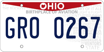 OH license plate GRO0267