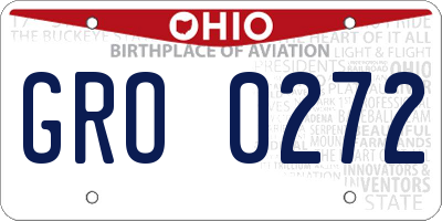 OH license plate GRO0272