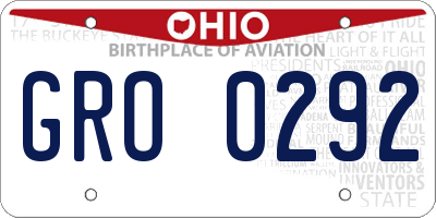 OH license plate GRO0292