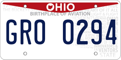 OH license plate GRO0294