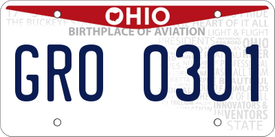 OH license plate GRO0301