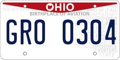OH license plate GRO0304