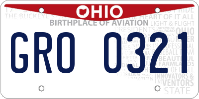 OH license plate GRO0321
