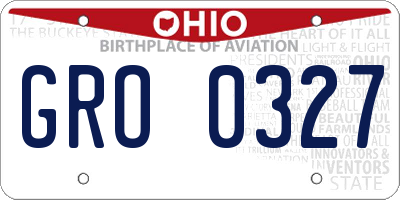 OH license plate GRO0327