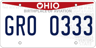 OH license plate GRO0333