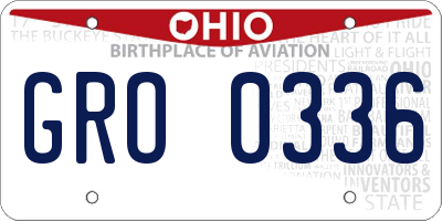 OH license plate GRO0336