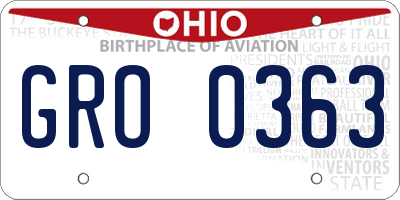 OH license plate GRO0363