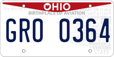 OH license plate GRO0364
