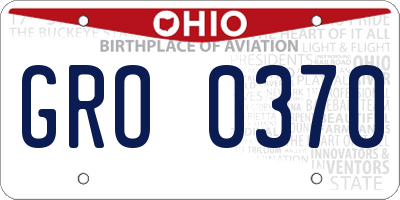 OH license plate GRO0370