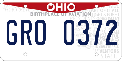 OH license plate GRO0372