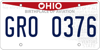 OH license plate GRO0376