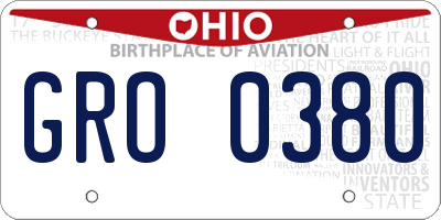OH license plate GRO0380