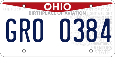 OH license plate GRO0384