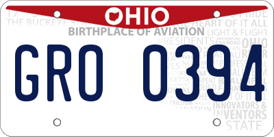 OH license plate GRO0394
