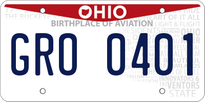 OH license plate GRO0401
