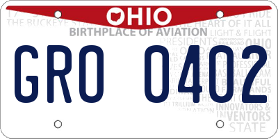 OH license plate GRO0402