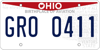 OH license plate GRO0411
