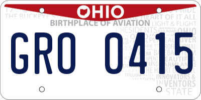 OH license plate GRO0415
