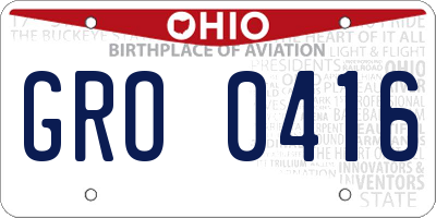 OH license plate GRO0416