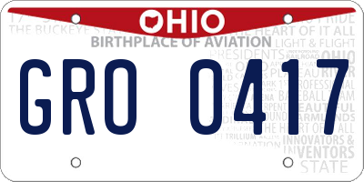 OH license plate GRO0417