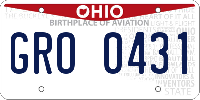 OH license plate GRO0431