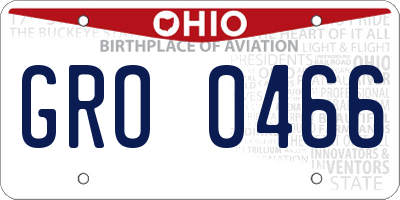 OH license plate GRO0466