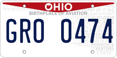 OH license plate GRO0474