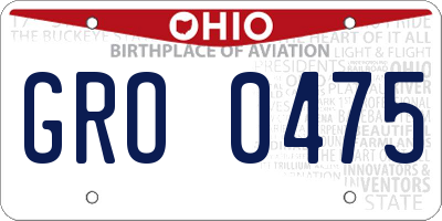 OH license plate GRO0475