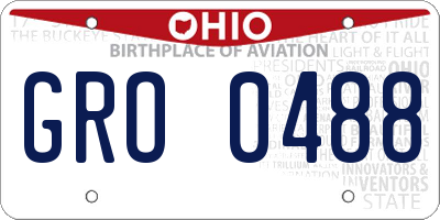 OH license plate GRO0488