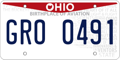 OH license plate GRO0491