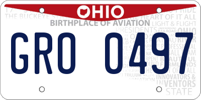 OH license plate GRO0497