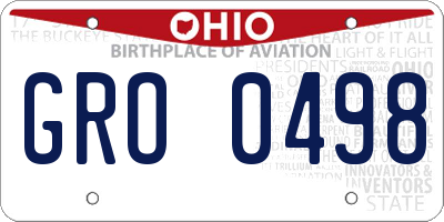 OH license plate GRO0498