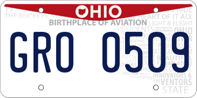 OH license plate GRO0509