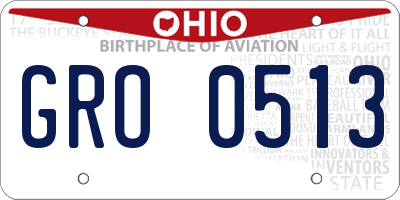 OH license plate GRO0513