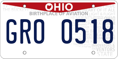 OH license plate GRO0518