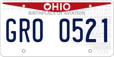 OH license plate GRO0521